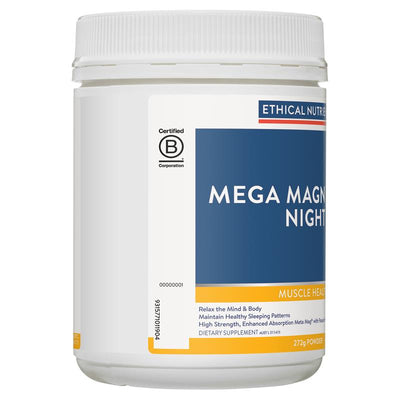 Ethical Nutrients Mega Magnesium Night 272g – Glycinate & Passionflower Sleep Aid