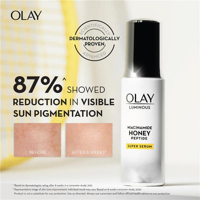 Olay Luminous Niacinamide Honey Peptide Super Serum 30ml - Reduces Sun Pigmentation