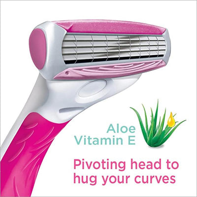 Schick Silk 4 Women’s Shaving Kit – Razor + 2 Blades, Aloe & Vitamin E