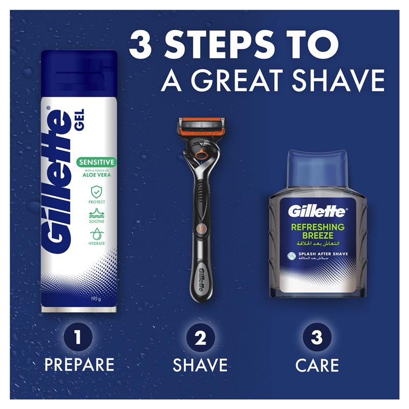Gillette Men’s Sensitive Skin Soothing Shave Gel with Aloe Vera - 195g