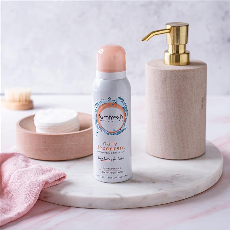Femfresh 75g Hypoallergenic Deodorant Spray with Calendula & Silk, 8hr Protection