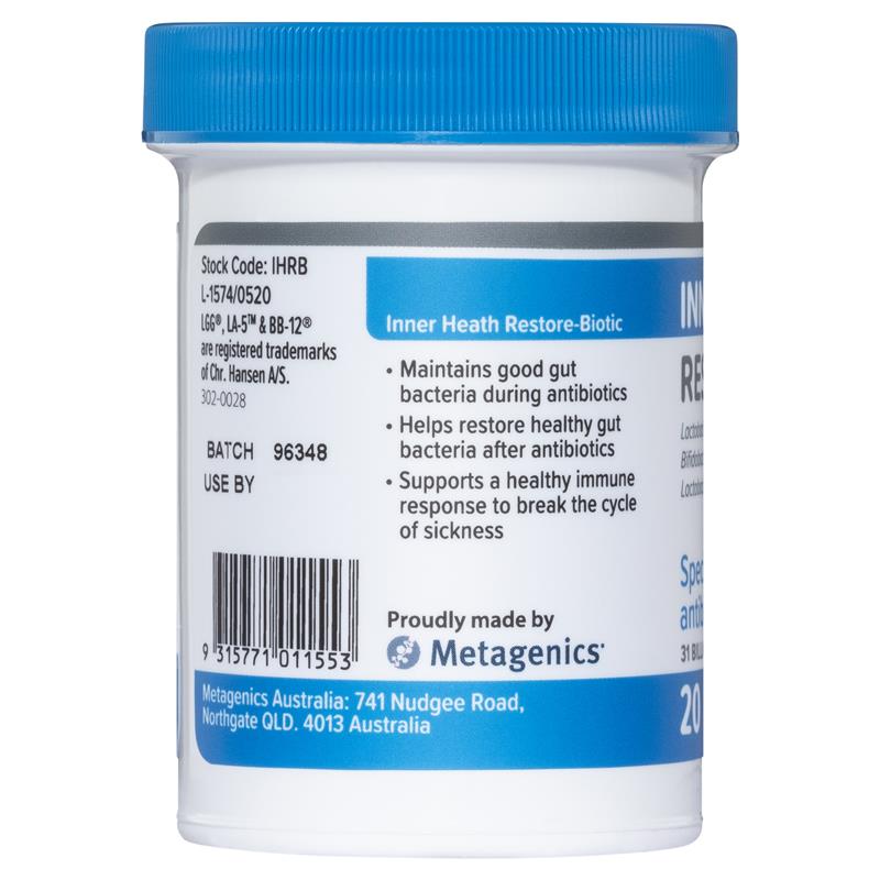 Inner Health Restore-Biotic Probiotic 31 Billion CFU - 20 Capsules