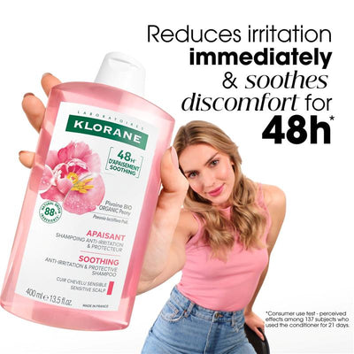 Klorane Soothing Shampoo with Peony 400ml - Gentle Care for Sensitive Scalps