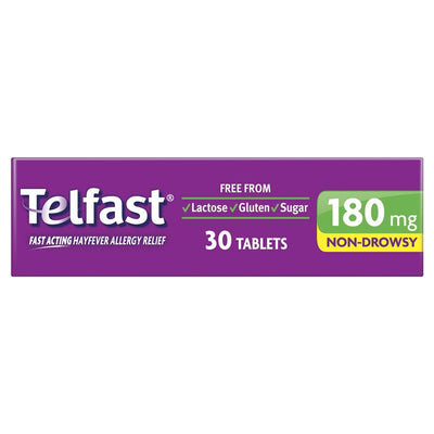 Telfast 180mg Hayfever Allergy Relief - Non-Drowsy Antihistamine Tablets (30 Pack)
