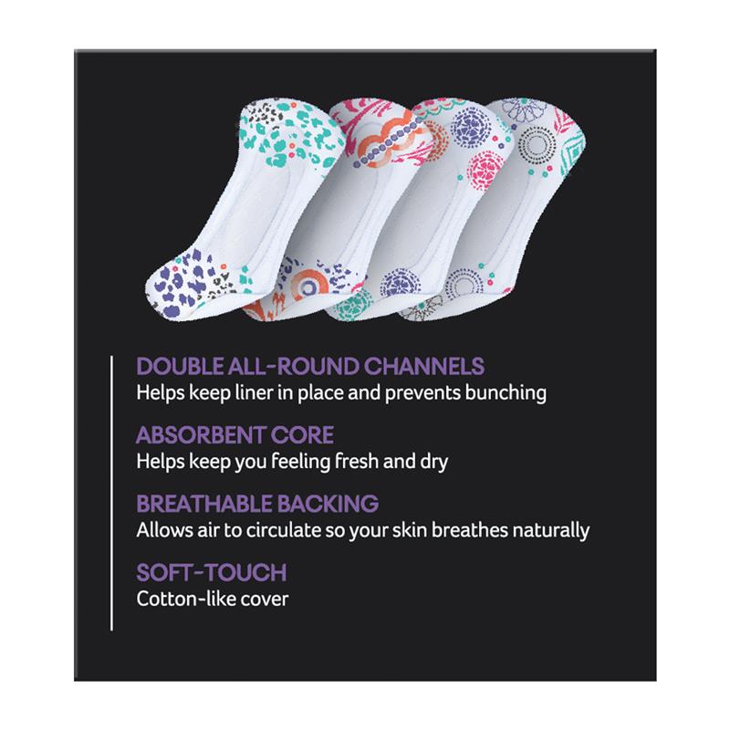 U by Kotex Designer Protect Liners – 30 Liners, Breathable & Absorbent