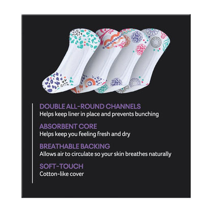 U by Kotex Designer Protect Liners – 30 Liners, Breathable & Absorbent