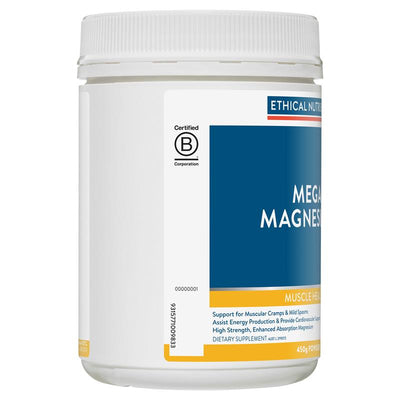 Ethical Nutrients Mega Magnesium Glycinate Powder 450g Raspberry