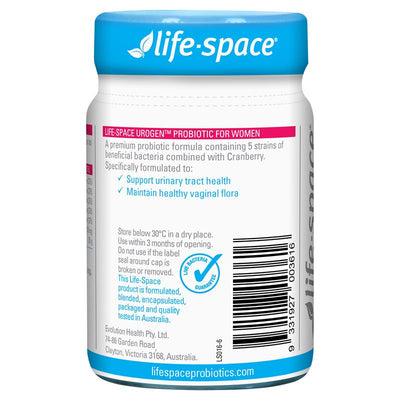 Life-Space Urogen Probiotic for Women, 60 Capsules, 5 Strains + Cranberry