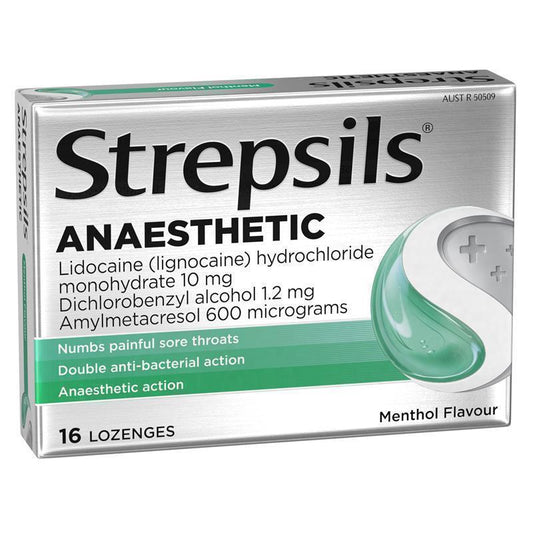 Strepsils Anaesthetic Menthol Lozenges 16 Pack - Soothe Your Sore Throat-Auzzi Store