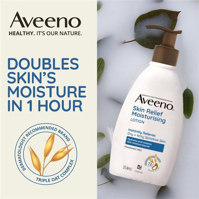 Aveeno Skin Relief Fragrance Free Moisturising Body Lotion 354mL - Hydrate & Soothe