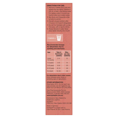 Hydralyte Electrolyte Effervescent Peach Crush 20 Tablets - Hydration Support