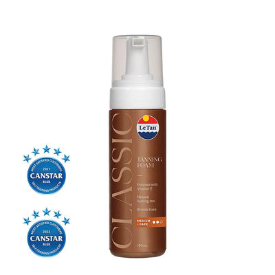 Le Tan Classic Tan Self Tanning Foam Medium Dark - 180ml for a Deep Glow