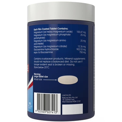 Bioglan Magnesium + Glucosamine 180 Tablets - Joint & Muscle Support