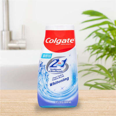 Colgate 2 in 1 Whitening Toothpaste & Mouthwash - 130g