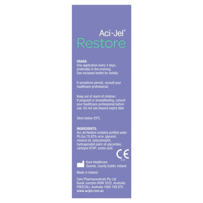 Aci-Jel Restore 6x6.5g Single-Use Vaginal Moisturizer, 18 Day Supply