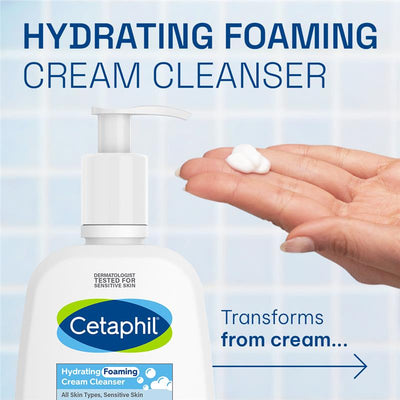 Cetaphil Hydrating Foaming Cream Cleanser 236ml - Gentle & Effective