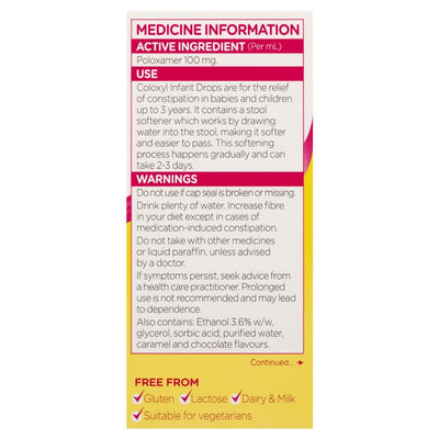 Coloxyl Drops 30mL - Gentle Stool Softener for Infants