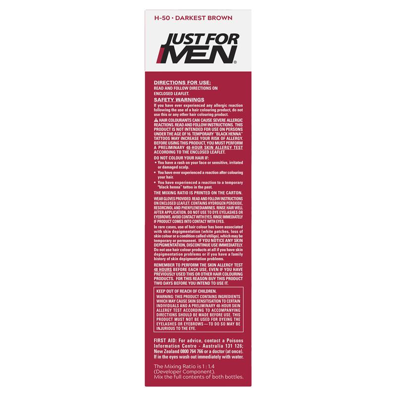 Just for Men Hair Colour - 50 Darkest Brown | Natural Grey Coverage-Auzzi Store