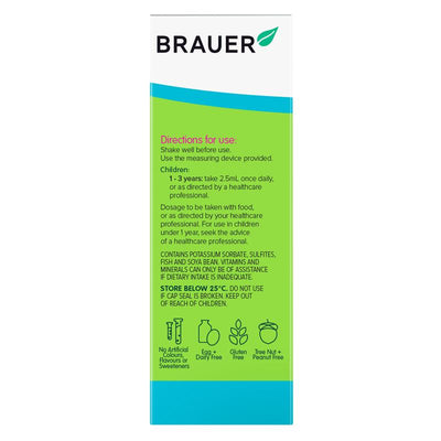 Brauer Kids Liquid Multivitamin for Toddlers 100ml - Essential Nutrients for Growth