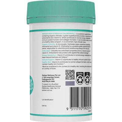 Swisse Ultiboost High Strength Chlorophyll+ 1000mg, 200 Vegan Tablets