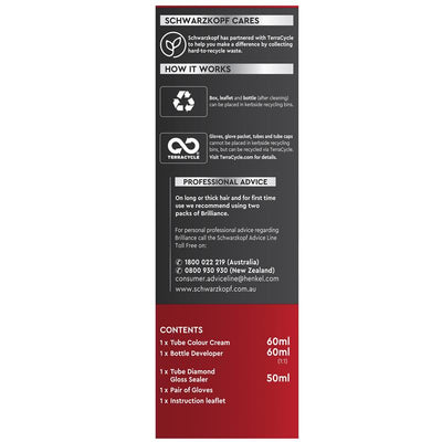 Schwarzkopf Brilliance L43 Smouldering Red - Permanent Hair Color 60ml