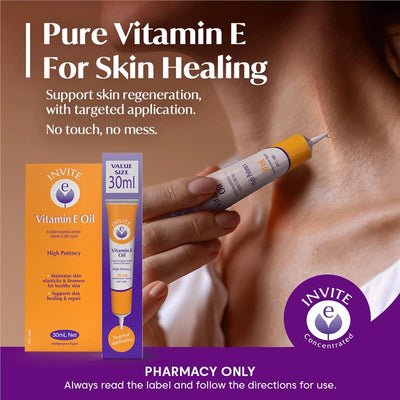 Invite E Vitamin E Pure Oil - 30ml for Skin Health