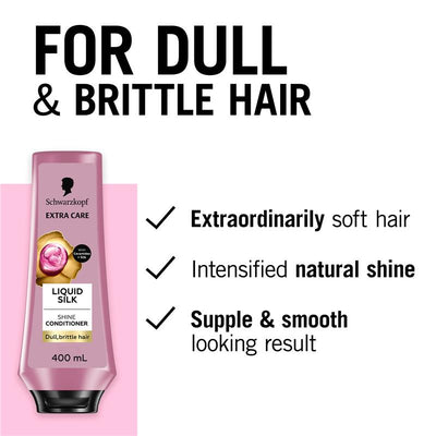 Schwarzkopf Extra Care Liquid Silk Conditioner 400ml - Smooth & Shine