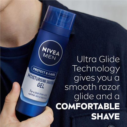 NIVEA MEN Protect & Care Moisturising Shave Gel with Aloe Vera, 200ml