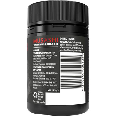 Musashi Muscle Recovery BCAAs - 60 Capsules for Optimal Recovery