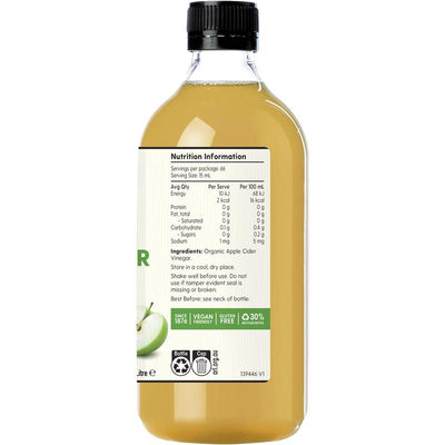 Barnes Naturals Certified Organic Apple Cider Vinegar with Mother – 1L