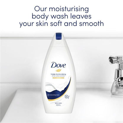 Dove Triple Moisturising Body Wash 500ml | Sulfate-Free & Hydrating
