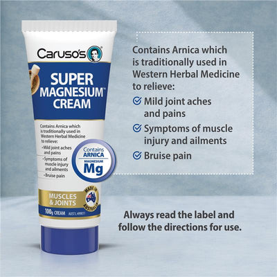 Caruso's Super Magnesium Cream 100g - Natural Relief for Muscle Pain