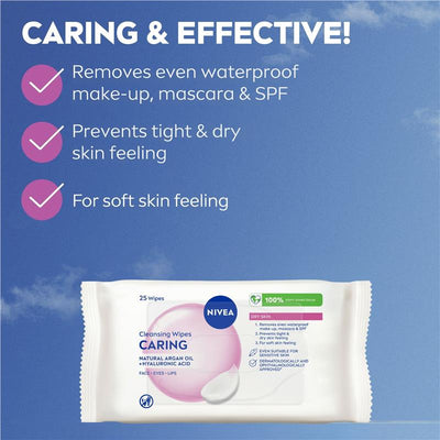 NIVEA 3in1 Gentle Cleansing Wipes 25 Pack - Soft & Nourishing