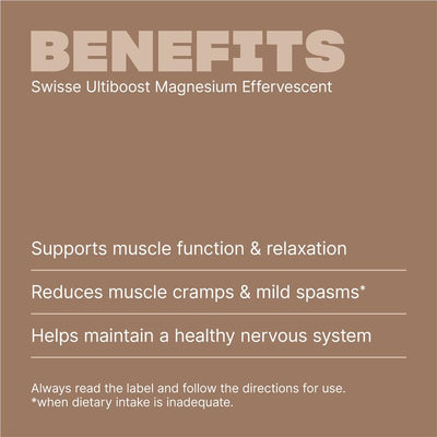 Swisse Ultiboost Magnesium 300mg Vegan Effervescent Tablets - 60