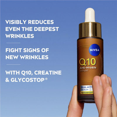 NIVEA Q10 Anti-Wrinkle Expert Dual Action Serum 30ml - Fight Wrinkles Effectively