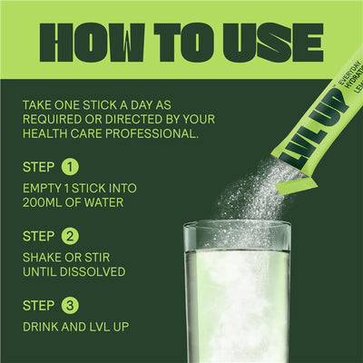 Lvl Up Everyday Hydration Sticks - Lemon Lime (10 Pack)