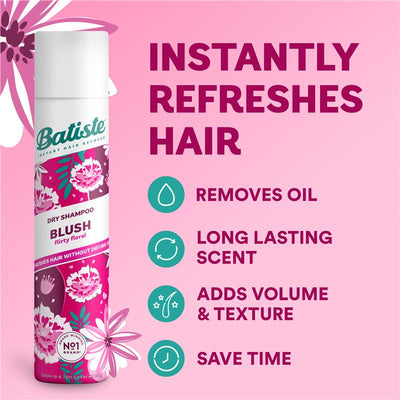 Batiste Blush Dry Shampoo 200ml - Flirty & Floral Fragrance