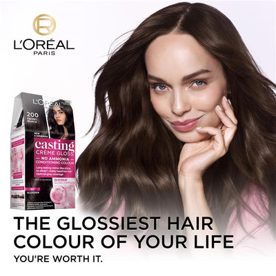 L'Oreal Paris Casting Creme Gloss - 200 Ebony Black (Ammonia Free) - 1 Unit