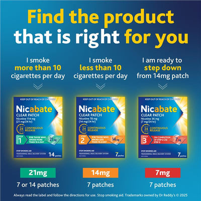 Nicabate Clear Patch Quit Smoking Step 3 7mg - 7 Patches for Craving Control