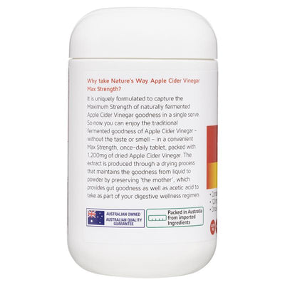 Nature's Way Apple Cider Vinegar 1200mg Max Strength - 90 Tablets
