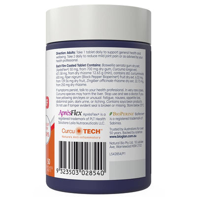 Bioglan Curcumin Advanced Pain Relief - 50 Tablets for Joint Comfort