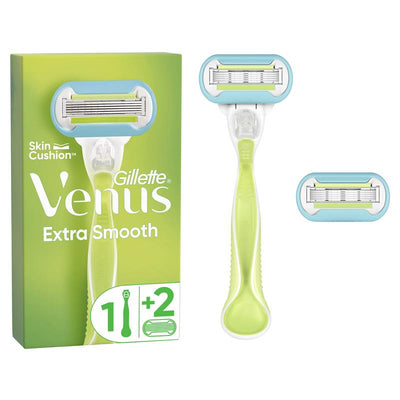 Gillette Venus Extra Smooth 5-Blade Razor Handle with 2 Refills