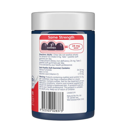 Bioglan Iron + Vitamin C Therapeutic Gummies - 90 Soft Chews