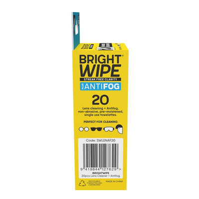 BrightWipe Lens Cleaning Antifog Wipes - 20 Pack