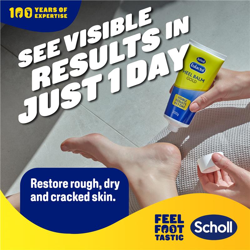 Scholl Eulactol Cracked Heel Balm 200g – Repair Dry, Rough Feet