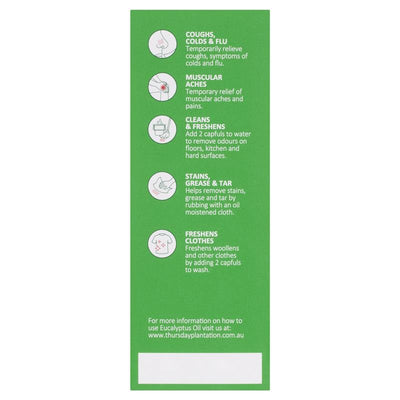 Thursday Plantation 100% Pure Eucalyptus Oil 100ml - Natural Relief for Coughs and Colds