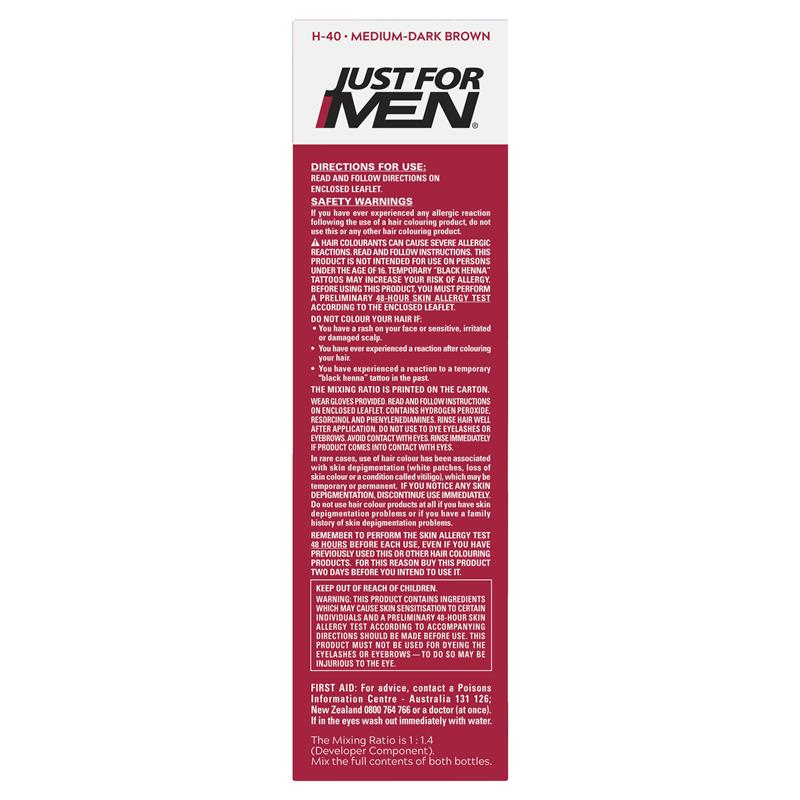 Just for Men Hair Colour - 40 Medium Dark Brown | Natural Grey Coverage-Auzzi Store