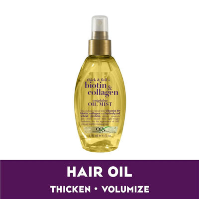 OGX Biotin & Collagen Volumising Weightless Oil Mist 118ml - Thicker, Fuller Hair