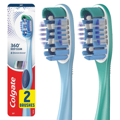 Colgate 360 Whole Mouth Clean Soft Toothbrush 2-Pack