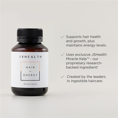 JSHEALTH Hair + Energy Formula 30 Capsules - Hair Growth & Vitality